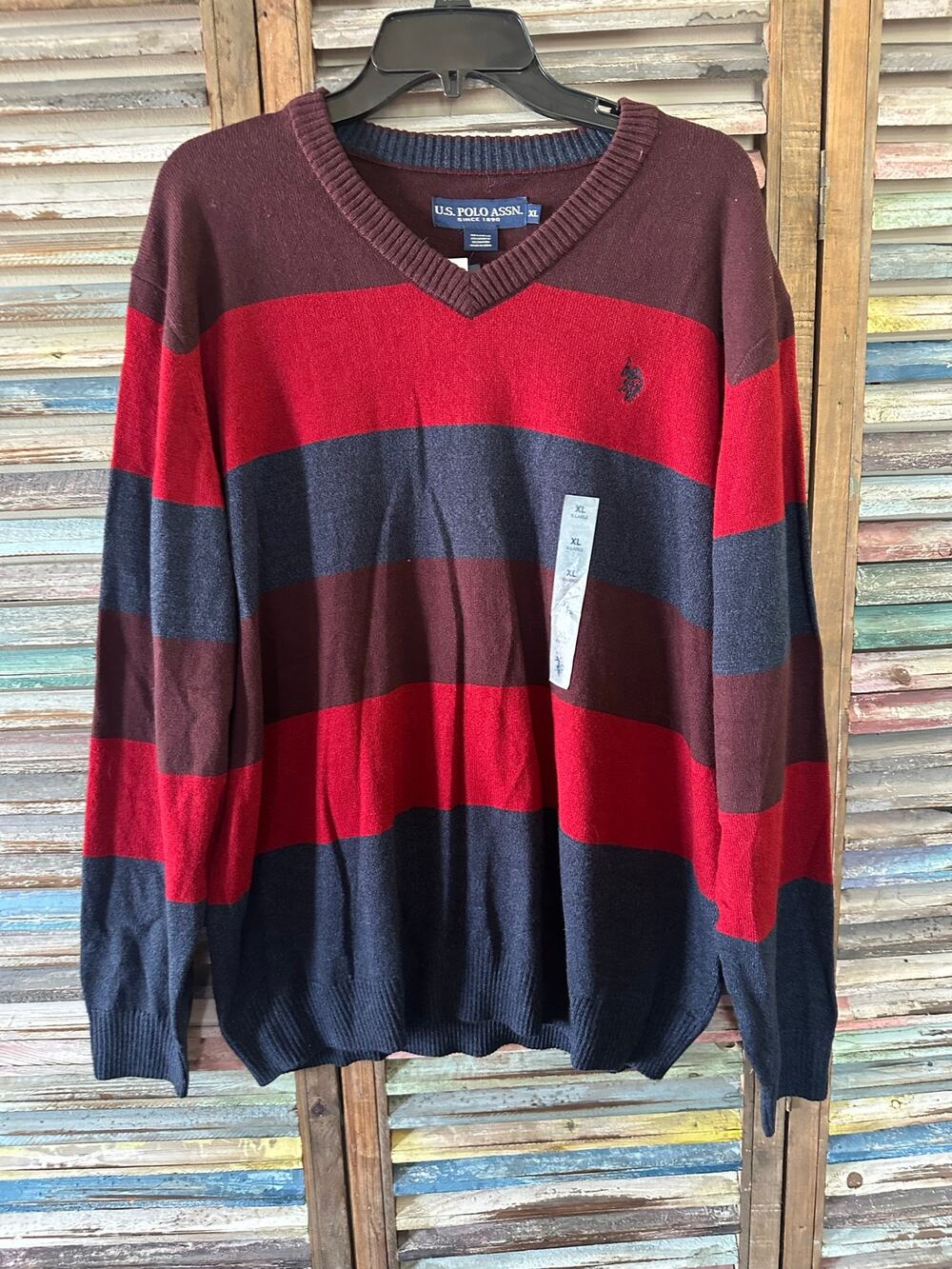 US Polo Assn Stripe Men's Sweater XL Preppy Classic Academia